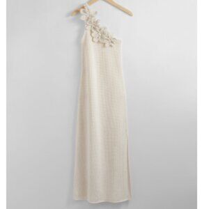 & Other Stories Crocheted One-Shoulder Midi Dress